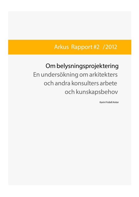 E-BOK Om belysningsprojektering
