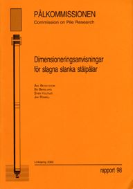 Dimensioneringsanvisningar för slagna slanka stålpålar. Rapport 98
