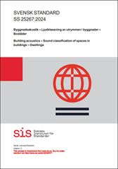 E-BOK SS 25267:2024 Byggnadsakustik - Ljudklassning av utrymmen i byggnader. Bostäder