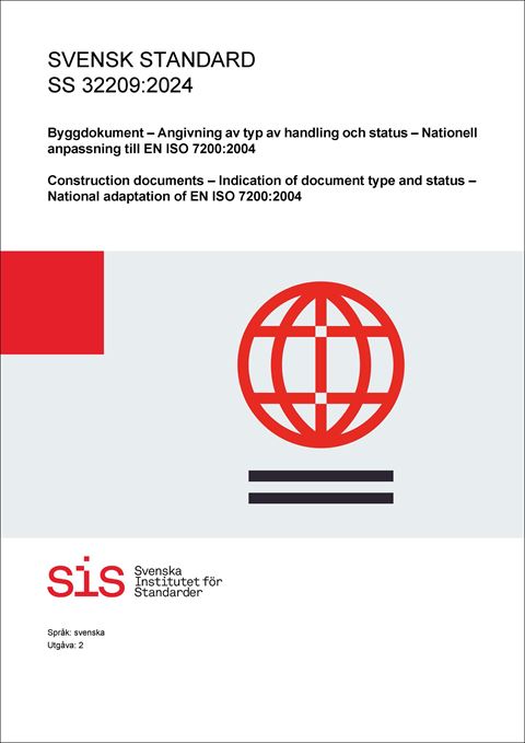 E-BOK SS 32209:2024 Byggdokument - Angivning av typ av handling och status