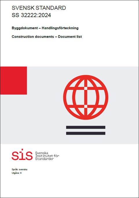 E-BOK SS 32222:2024 Byggdokument - Handlingsförteckning