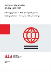 E-BOK SS-EN 1838:2025 Belysningsapplikationer - Nödbelysning för byggnader