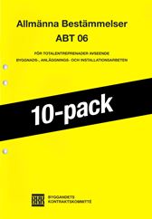 ABT 06. Allmänna bestämmelser för totalentreprenader avseende byggnads-, anläggnings- och installationsarbeten. 10 st